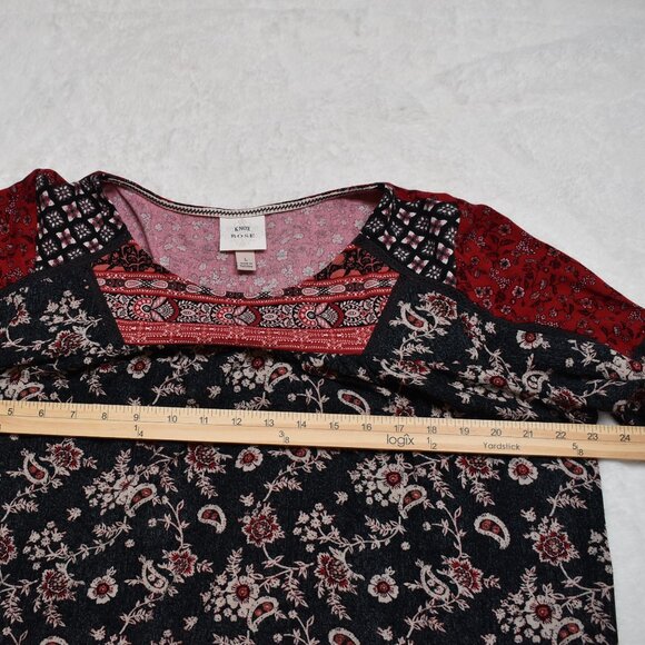 Knox Rose Black and Red Floral Blouse - Picture 14 of 16